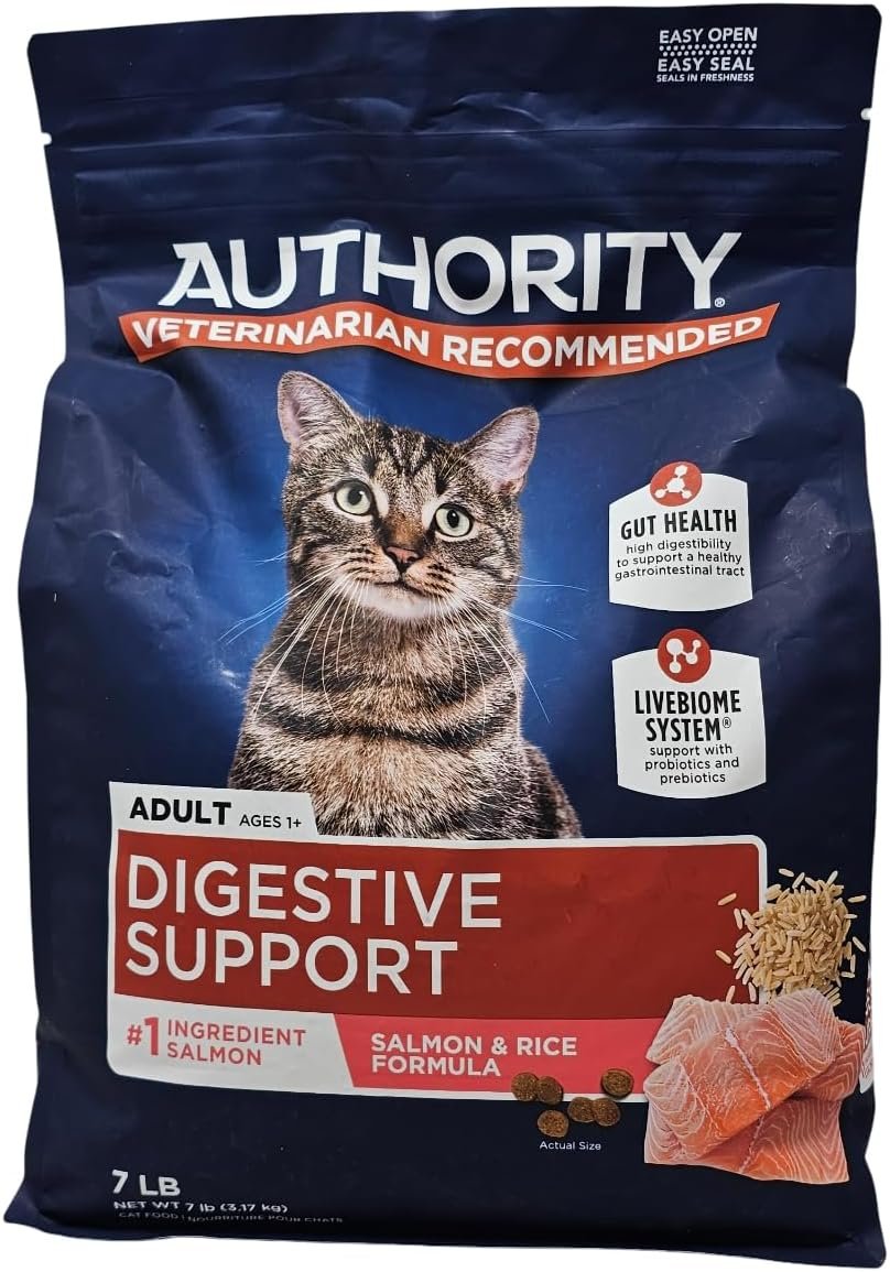 Adult Digestive Support Salmon and Rice Dry Cat Food by Authority Food