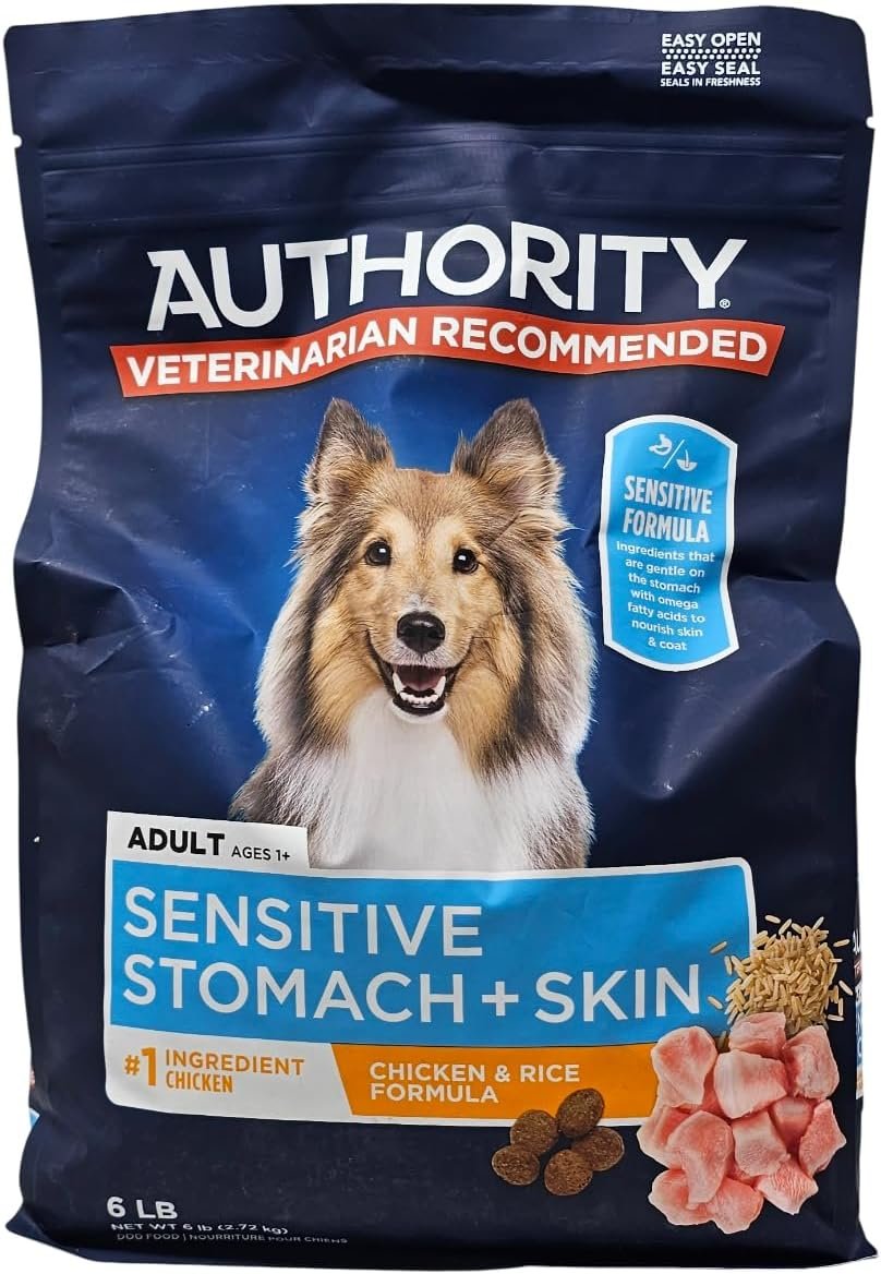 Authority Food. Adult Sensitive Stomach and Skin Chicken and Rice Dry Dog Food